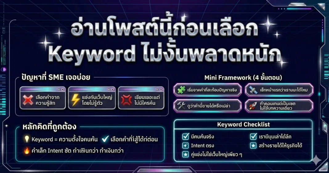 อ่านโพสต์นี้ก่อนเลือก Keyword ไม่งั้นเหนื่อยฟรีอีกหลายเดือน